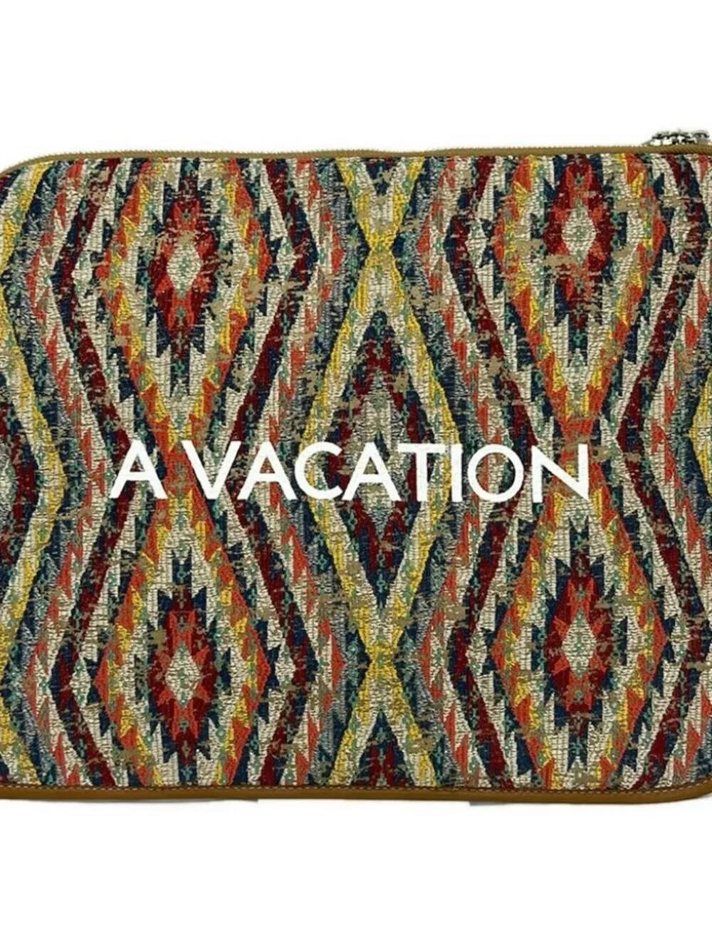 A VACATION Navy Yellow Multi Jacquard Clutch Bag